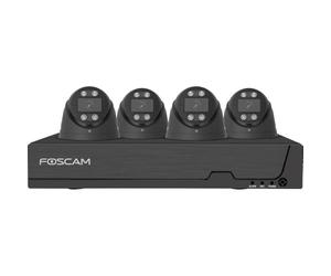 Foscam FNA108E-T4-2T 8 Canales 4K 8MP PoE Kit Completo para videovigilancia con 4 cámaras de vigilancia