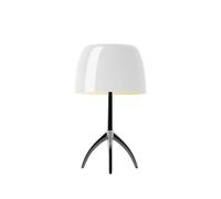 Foscarini Lámpara de mesa regulable Lumiere Piccola Pantalla blanca con base en negro cromado