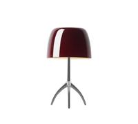 Foscarini Lámpara de mesa regulable Lumiere Piccola Pantalla rojo cereza-base de aluminio