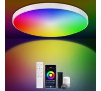 Fosingut Plafon LED Techo Regulable,24W RGBCCT Lámpara Techo Inteligente con Mando,Control APP/Alexa/Google Assistant,Sinc Música/Nocturna/RGBCW Luz Interior para Dormitorio,Cocina,Salon,Baño Ø30cm