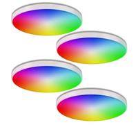 Fosingut Plafon LED Techo Regulable,24W RGBCCT Lámpara Techo Inteligente con Mando,Control APP/Alexa/Google Assistant,Sinc Música/Nocturna/RGBCW Luz Interior para Dormitorio,Cocina,Salon, Ø30cm,4pcs