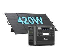 FOSSiBOT F2400 Generador Solar Portatil, Paneles Solares de 420W, Salida de 2400W CA (4800W Pico), Batería LiFePO4 de 2048Wh, Carga del 80% en 1,5 Horas, Estacion de Energia Portatil para Camping