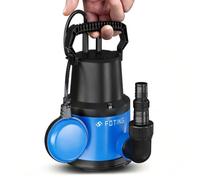 FOTING Bomba sumergible de 400 W, 8000 l/h, altura de extracción máx. 8 m, profundidad de inmersión máx. 7 m, interruptor de flotador ajustable, protección térmica, para piscina y sótano