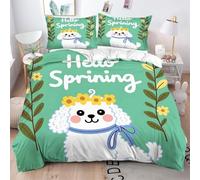 Fotmung Conjunto de Ropa de Cama Estampado Flores Coloridas, Set de Funda de Edredón 3 Piezas - 220x240 cm, Confort Superior en Todas Las Estaciones, Elegancia para tu Dormitorio Principal-D340