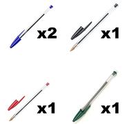 FOTOCOPS BIC Cristal Bolígrafos Azul, Negro, Rojo y Verde - Unidades Sueltas, Caja de 50, o Pack Especial Escolar y Oficina