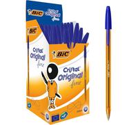 FOTOCOPS BIC Cristal Fine Bolígrafos Azul, Negro, Rojo y Verde - Caja 50 u, Pack Especial Escolar y Oficina