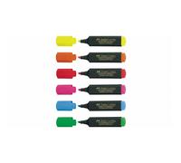FOTOCOPS Faber Castell Textliner 48 - Marcador Subrayador Rotulador Fluorescente Colores Amarillo, Rosa, Naranja, Rojo, Verde, azul Pack 6 colors