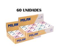 FOTOCOPS Milan 430 - Caja 30 Gomas de Borrar Miga de Pan | Blanco, Rosa y Verde | Suaves y Precisas para Lápiz de Grafito