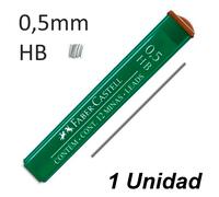 FOTOCOPS Minas de Grafito Faber Castell 0,5 mm HB - Estuche 12 Unidades, Precisión y Calidad Escolar