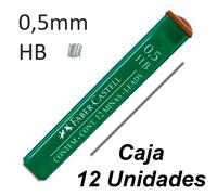 FOTOCOPS Minas de Grafito Faber Castell 0,5 mm HB - Estuche 12 Unidades, Precisión y Calidad Escolar