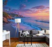 Fotomurales Decorativos Pared Playas Tropicales Palmeras Y Arrecifes Costeros Papel pintado Tejido Seda Decoración de Pared, Salones, Habitaciones Decorativos Murales Moderna Fotográfico 200 x 140cm