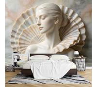 Fotomurales Mural de Pared Fotoimpresión Escultura Femenina en 3D Efecto Relieve Arte Griego Clásico Papel Tapiz No Tejido 600 x 400 cm Mural Decorativo para Pared Sala Estar y Dormitorio.