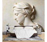 Fotomurales Papel Pintado Fotográfico Efecto Relieve 3D Perfil Femenino Clásico Mural de Pared No Tejido 159 x 280 cm Mural Arte Escultórico para Decoración Paredes Sala Estar Dormitorio y Pasil