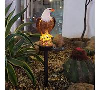 Fotrsta Figura de águila de plástico, luces solares de jardín para exteriores, figura de águila, luces solares impermeables para cementerio, jardín, césped, camino, patio, decoración de paisaje.