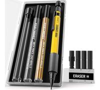 Four Candies Juego de portaminas de 1,3 mm con 24 recambios de mina, lápiz de carpintero resistente al mal tiempo para exteriores, borrador, 6 recambios de borrador para arquitectura, dibujo técnico