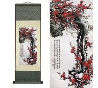 FOVNOT Decoracion China, Asiático Pared Decoración Hermosa Seda Desplazarse Tapices de Pared China Arte Pared Cuadros Decorativo Cuadro Desplazarse