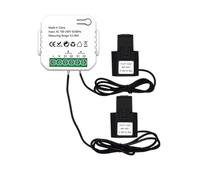 Fowecry medidor de energía Tuya Smart ZigBee 2 vías bidireccional con pinza sensor de corriente App Monitor potencia 100-240VAC, 2 canales 2CT Durable