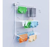 foxydry Wall, tendedero de Pared Sube y Baja, Plegable, 128 cm