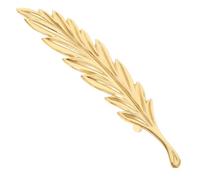 FOYTOKI Tirador de Puerta Decorativo de Latón en Forma de Hoja, Dorado, 2 Orificios, 172x33x23, Ligero y Fácil de Instalar, para Armarios, Cajones de Tocador y Almacenamiento