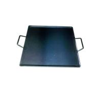 FPLUS Plancha asar acero 4 mm con 2 asas de metal 33 x 33 Gris Cuadrado