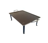 FPLUS Plancha de Acero Negro 4 mm + 2 Asas Metálicas + Patas Sin Grasa 50x33 cm