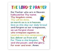 FQHIDMOMX Decor The Lords Prayer Poster Our Father Wall-Art for Sunday School and Nursery(Unframed,12x18inch(30x45cm))