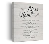 FQHIDMOMX Home Decor Bless This Home Wall-Art Inspirational for Housewarming Gift(Framed,16x24inch(40x60cm))