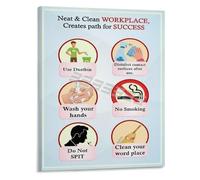 FQHIDMOMX Hygiene Guidelines Poster Public Places Cleanliness Rules Educational Canvas Wall-Art for Office Restroom(Unframed,08x12inch(20x30cm))