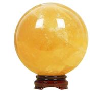 FQHIDMOMX Yellow Calcite Crystal Sphere|Citrine Quartz Ball|Feng Shui | Stone Figurine|Bring Wealth and Luck,20cm/7.9in