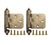 FQJYXWEWL American Self Closing Spring with Screws Overlay Cabinet Door Flush Hinges 2Pcs(Retro Green)