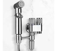 FQYEP Cabezal De Ducha Bidet Rociador Inodoro Ducha Portátil Cromado Latón Montado En La Pared con Válvula Desviadora Y Soporte Giratorio Se Puede conectar Al Inodoro O A La Lavadora