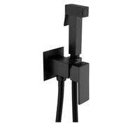FQYEP Ducha Higiénica para Bidet Grifo Mezclador Monomando De Agua Fría Y Caliente Inodoro Pulverizador De Bidé Instalación Empotrada Latón,Negro