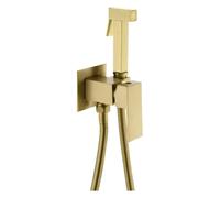 FQYEP Ducha Higiénica para Bidet Grifo Mezclador Monomando De Agua Fría Y Caliente Inodoro Pulverizador De Bidé Instalación Empotrada Latón,Oro Cepillado