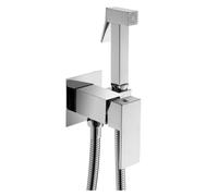 FQYEP Ducha Higiénica para Bidet Grifo Mezclador Monomando De Agua Fría Y Caliente Inodoro Pulverizador De Bidé Instalación Empotrada Latón,Plata