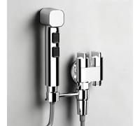 FQYEP Juego De Bidé para Inodoro Latón Grifo WC Modo Dual con Válvula Desviadora Y Mangueras De Resorte Adecuado para Limpieza Del Baños Y Mascotas,Cromado