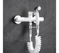 FQYEP Pulverizador De Bidé De Mano Soporte Giratorio De 360° Kit Ducha Higienica para WC con Manguera Ducha 1,5M Latón Montado En La Pared,20,3 cm