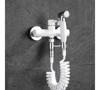 FQYEP Pulverizador De Bidé De Mano Soporte Giratorio De 360° Kit Ducha Higienica para WC con Manguera Ducha 1,5M Latón Montado En La Pared,14cm