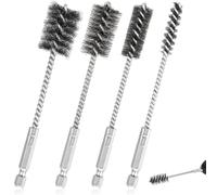 Frahou Juego de 4 cepillos de alambre para taladro, acero inoxidable, 3/8, 1/2, 3/4, 7/8 para taladros, tubos, cojinetes