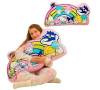 Franco Collectibles Cozy Bedding - Almohada Corporal de Gran tamaño de Felpa súper Suave (Producto Oficial), 25.5 x 36 Pulgadas, Hello Kitty & Friends
