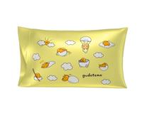 Franco Collectibles Hello Kitty & Friends Gudetama Beauty - Funda de Almohada de satén Sedoso estándar de 20 x 30 Pulgadas, para Cabello y Piel (Producto Oficial)