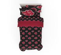 Franco Collectibles Naruto Anime Akatsuki Set de Ropa de Cama 5 Piezas, edredón Reversible Muy Suave con sábanas y Funda de Almohada, tamaño Individual (Producto con Licencia Oficial)