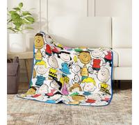 Franco Collectibles Peanuts Charlie Brown, Snoopy, Lucy & Gang - Manta de Felpa súper Suave y acogedora, 40 x 50 Pulgadas (Producto Oficial de Peanuts)