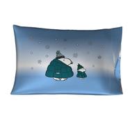 Franco Collectibles Peanuts Snoopy Puffer Coat Holiday Christmas Beauty - Funda de Almohada de satén Sedoso estándar de 20 x 30 Pulgadas, para Cabello y Piel (Producto con Licencia Oficial)