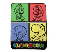 Franco Collectibles Super Mario Bedding - Manta súper Suave de Micro Raschel, 46 x 60 Pulgadas, (Producto con Licencia Oficial)