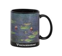 Franco Cosimo Panini Halta Definizione - Taza de cerámica estampada con una obra de arte de Monet, incluye una elegante caja de regalo, capacidad 325 ml, F.to 9,5 H x 8 cm diámetro cm, nenúfares