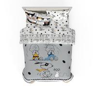 Franco Juego de edredón y sábanas, Microfibra, Black-Peanuts Halloween, 5 Piezas, tamaño Queen