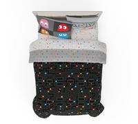 Franco Pac-Man Gaming Bedding - Juego de edredón y sábanas Reversible de 7 Piezas súper Suave y Acogedor con Funda, tamaño matrimonial (Producto con Licencia Oficial)