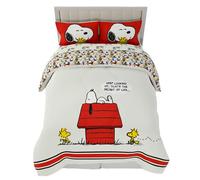 Franco Peanuts Classic Pals - Juego de edredón y sábanas súper Suaves, 5 Piezas, tamaño matrimonial, (Producto con Licencia Oficial) coleccionables