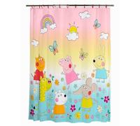 Franco Peppa Pig - Juego de Cortina de Ducha y Anillo de 13 Piezas, (Producto 100% Oficial)
