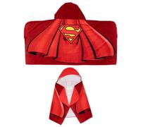 Franco Superman Cape Kids - Toalla de Rizo de algodón Suave con Capucha para baño, Piscina, Playa, 24 x 50 Pulgadas (Producto Oficial)